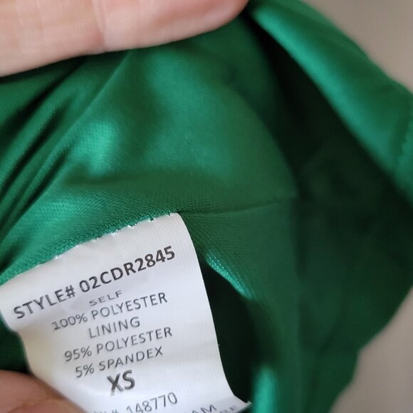 Sienna Sky XS Green White Print Wrap layered dress Cold Shoulder Side Tie Lined - Picture 13 of 14